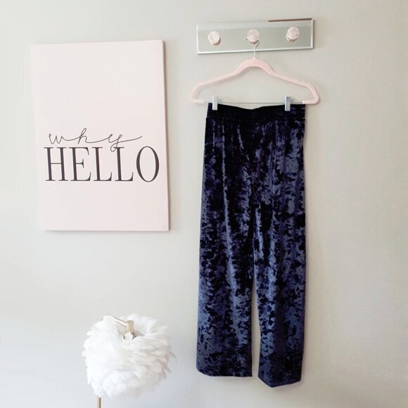 EUC Twik Simons rich blue velvet look wide leg pants, S - Picture 3 of 4